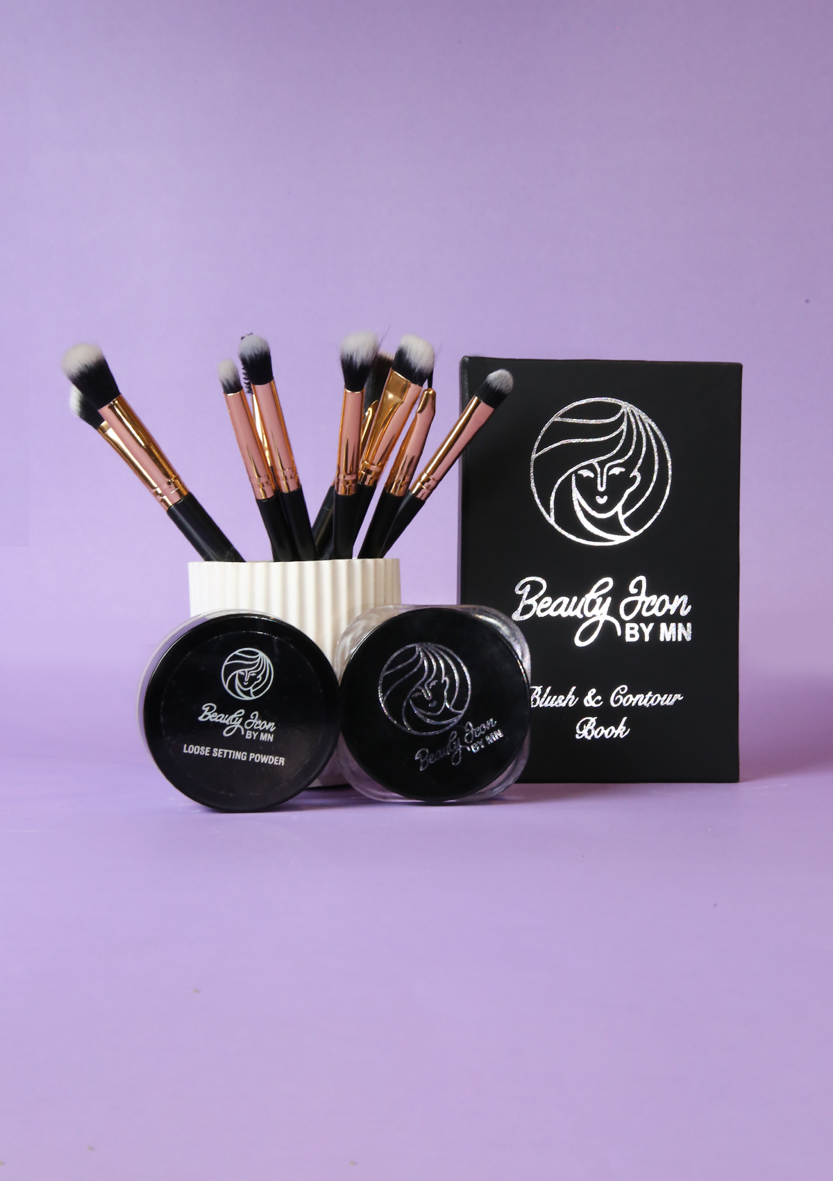 Deal 4 (Matte Foundation + Loose Powder + Blush and Contour Book + Brush Set)